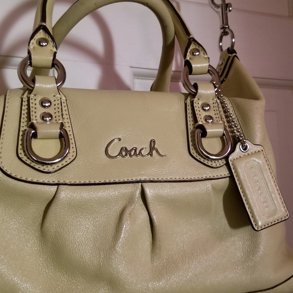 Coach Key lime Green Leather Cross body Bag